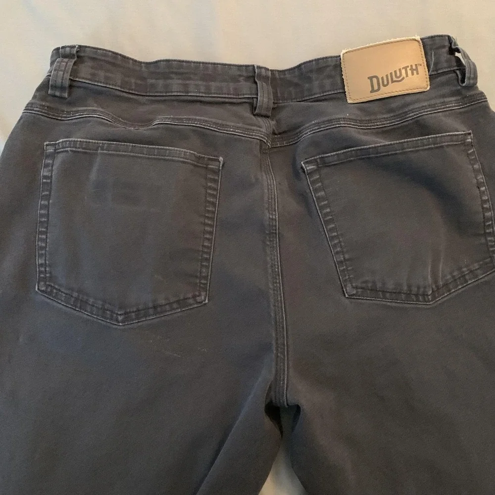 Duluth‎ Trading Co Pants Mens 35x28 Gray Flex Fire Hose Relaxed Canvas Workwear